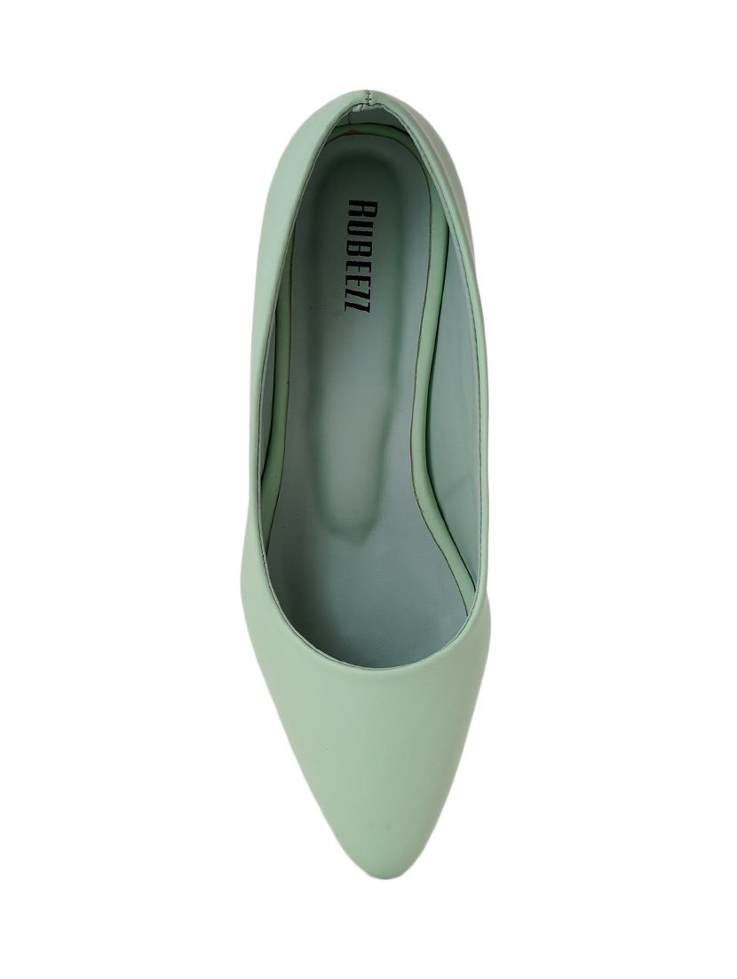 green pu slip on pumps - 17326846 - Standard Image - 3