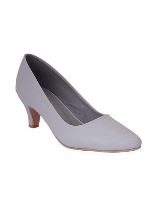 grey pu slip on pumps - 17326847 - Standard Image - 0