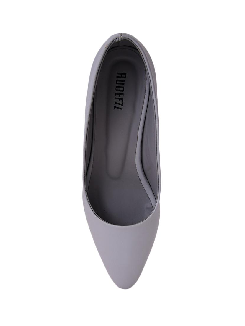 grey pu slip on pumps - 17326847 - Standard Image - 3