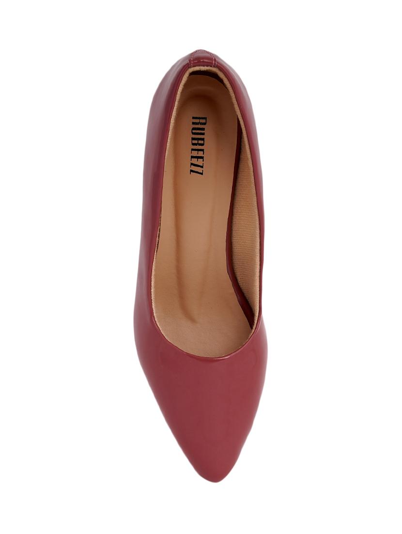 red pu slip on pumps - 17326863 - Standard Image - 3