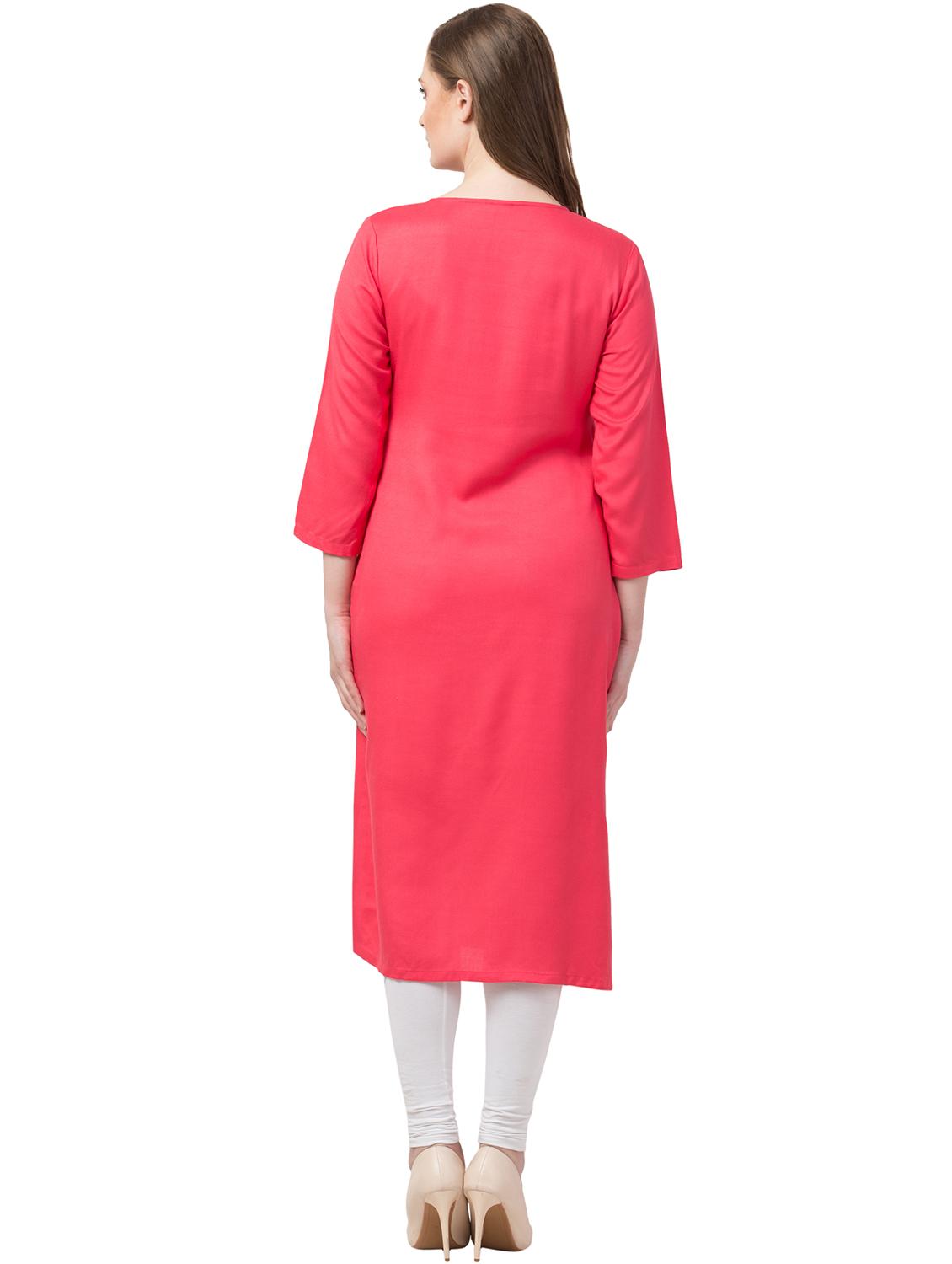 embroidered straight kurta - 17327294 - Standard Image - 3