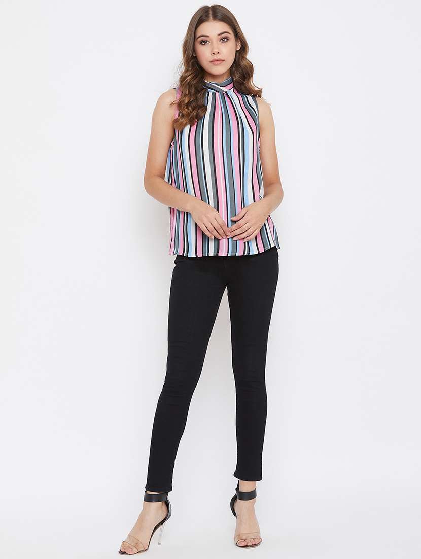 halter neck striped top  - 17327358 -  Standard Image - 3