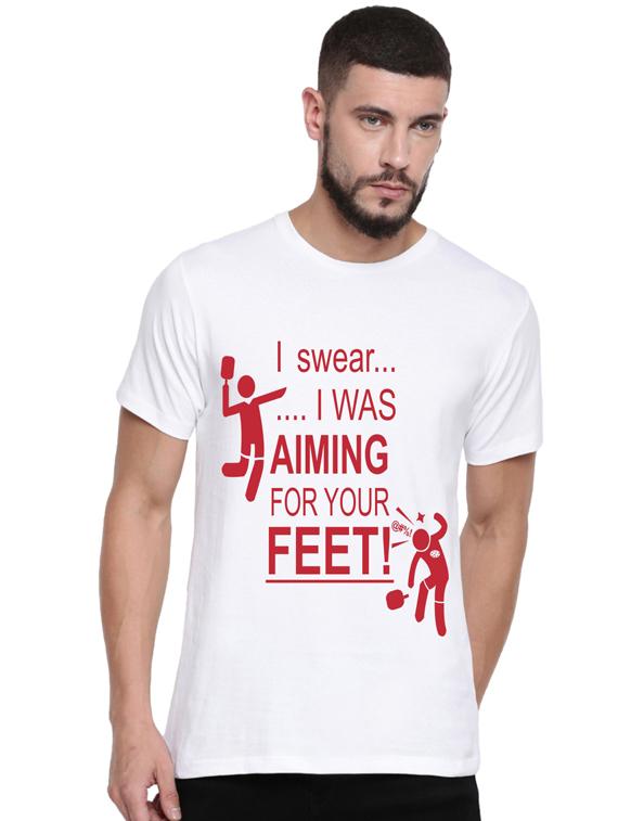 white front print t-shirt - 17327475 -  Zoom Image - 0