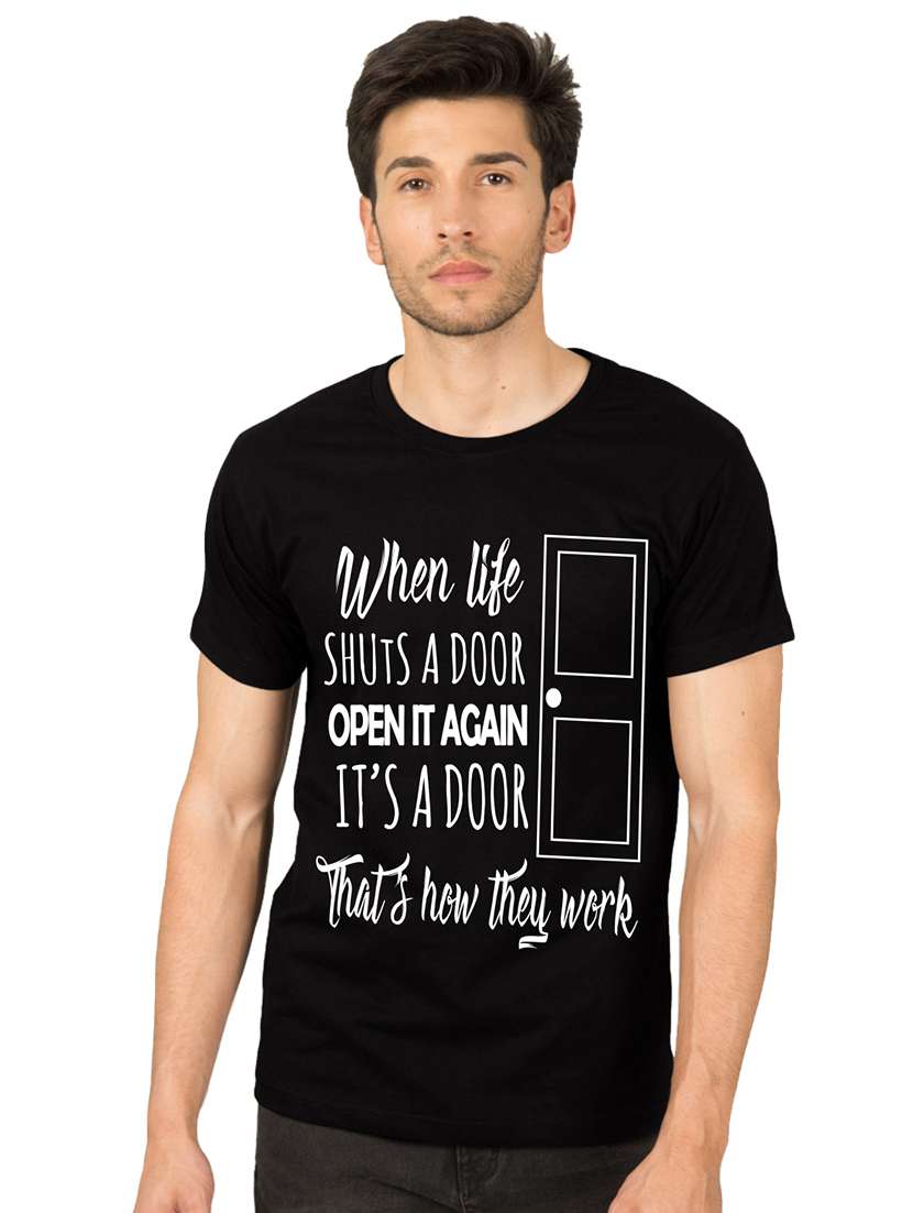 black front print t-shirt - 17327483 -  Zoom Image - 0