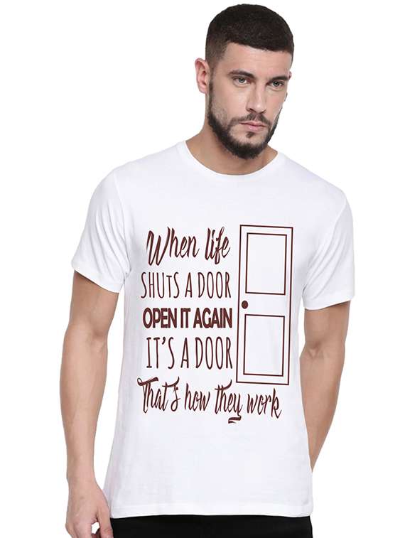 white front print t-shirt - 17327485 -  Zoom Image - 0