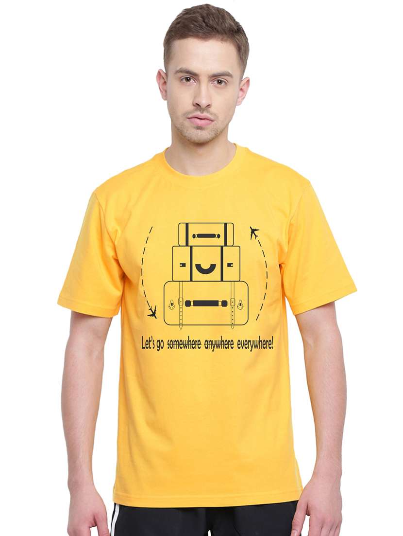 yellow front print t-shirt - 17327494 -  Zoom Image - 0
