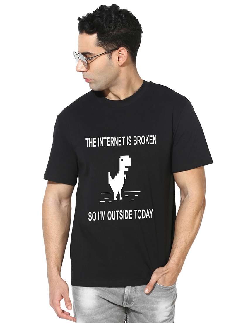 black front print t-shirt - 17327501 -  Zoom Image - 0