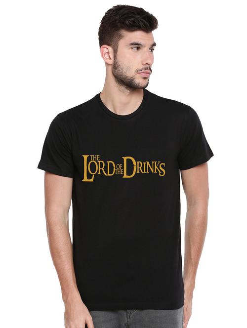 black chest print t-shirt - 17327508 - Standard Image - 0