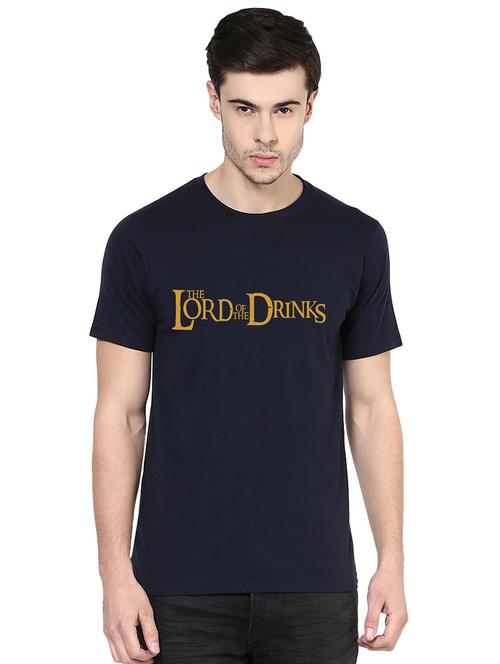 navy blue chest print t-shirt - 17327509 -  Standard Image - 0