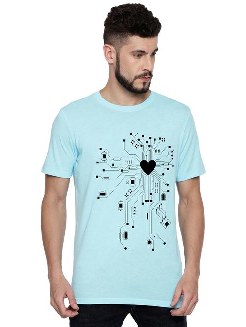 light blue front print t-shirt - 17327515 - Standard Image - 0