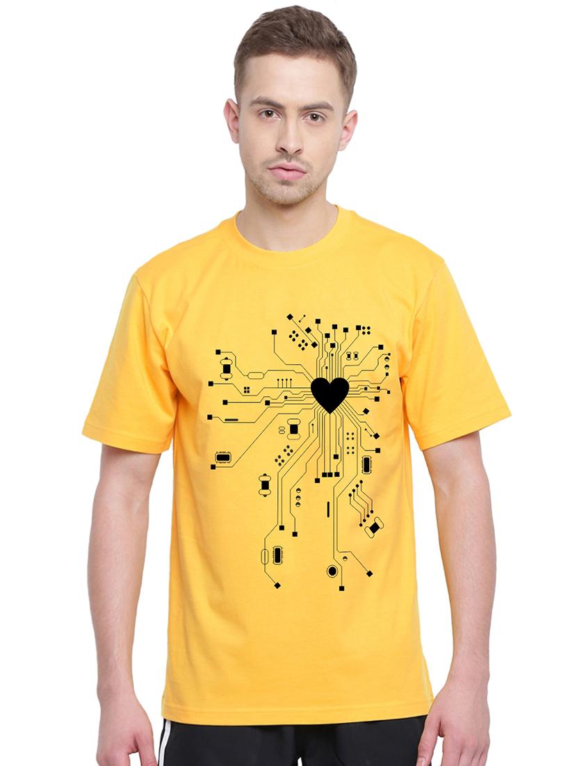 yellow front print t-shirt - 17327517 -  Zoom Image - 0