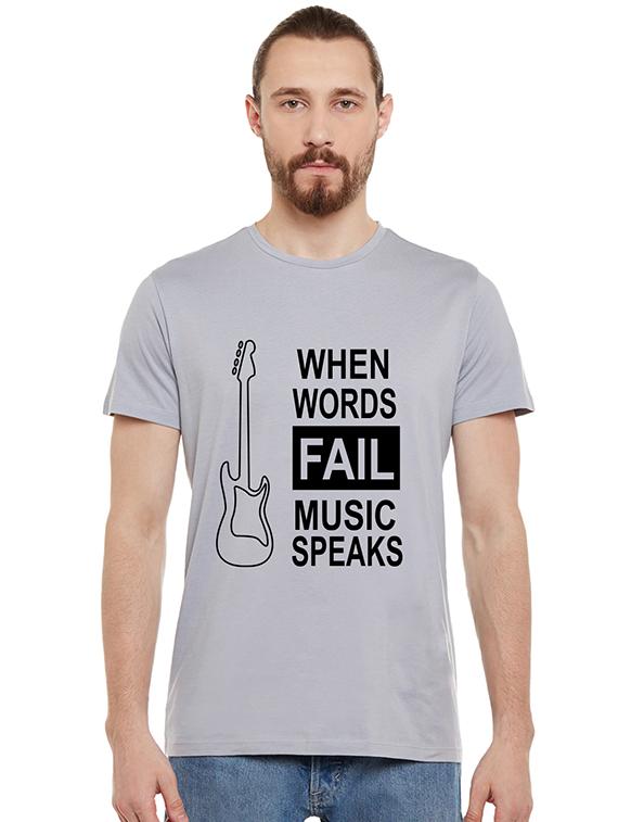 grey front print t-shirt - 17327522 -  Zoom Image - 0