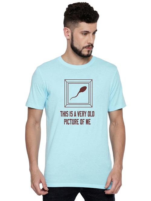 light blue front print t-shirt - 17327532 - Standard Image - 0