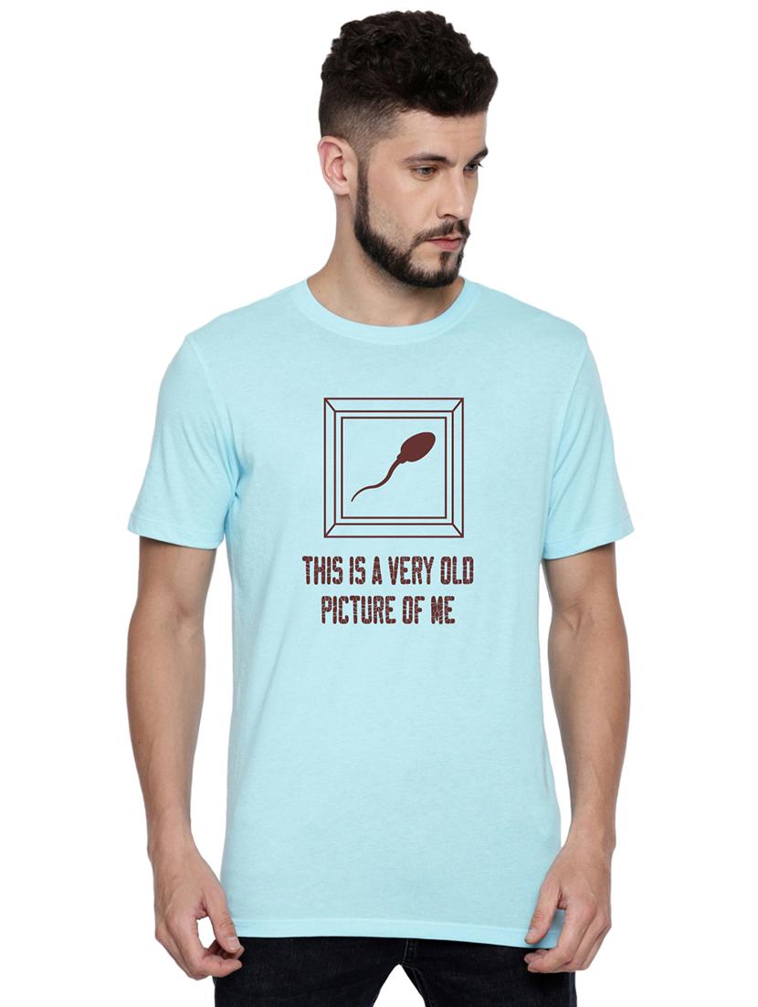 light blue front print t-shirt - 17327532 - Zoom Image - 0