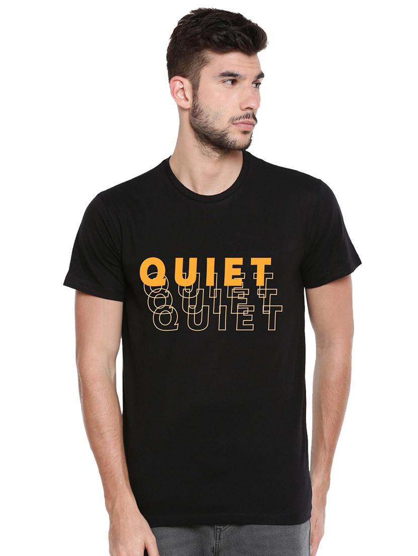 black chest print t-shirt - 17327536 - Zoom Image - 0