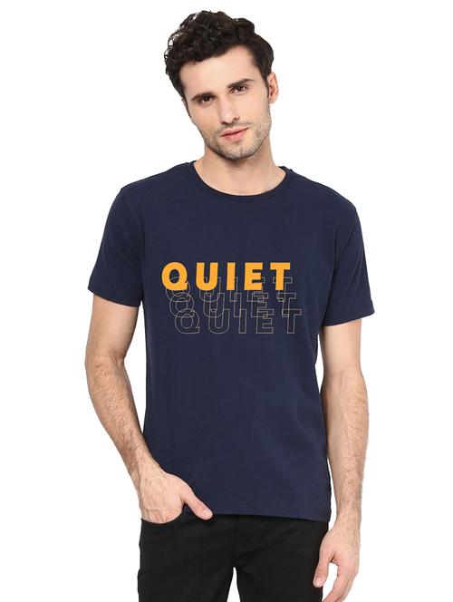 navy blue chest print t-shirt - 17327537 -  Standard Image - 0