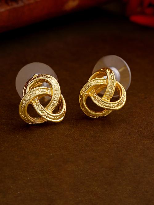 gold metal studs earring - 17327579 - Standard Image - 0