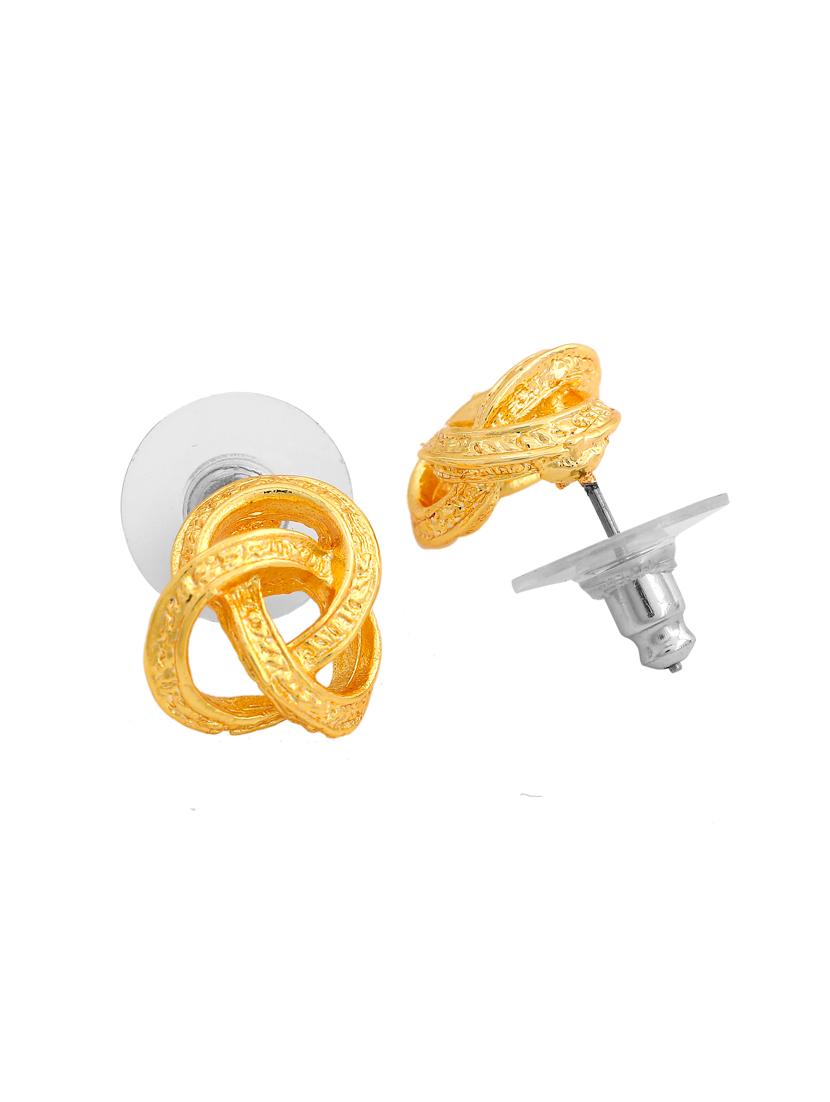gold metal studs earring - 17327579 - Standard Image - 3