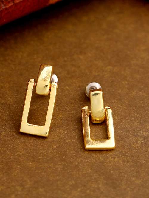 gold metal drop earring - 17327580 - Standard Image - 0