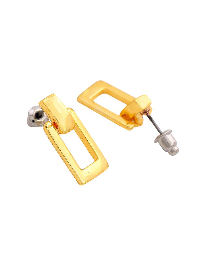 gold metal drop earring - 17327580 - Standard Image - 3
