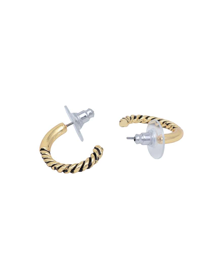 gold metal hoop earring - 17327582 - Standard Image - 3