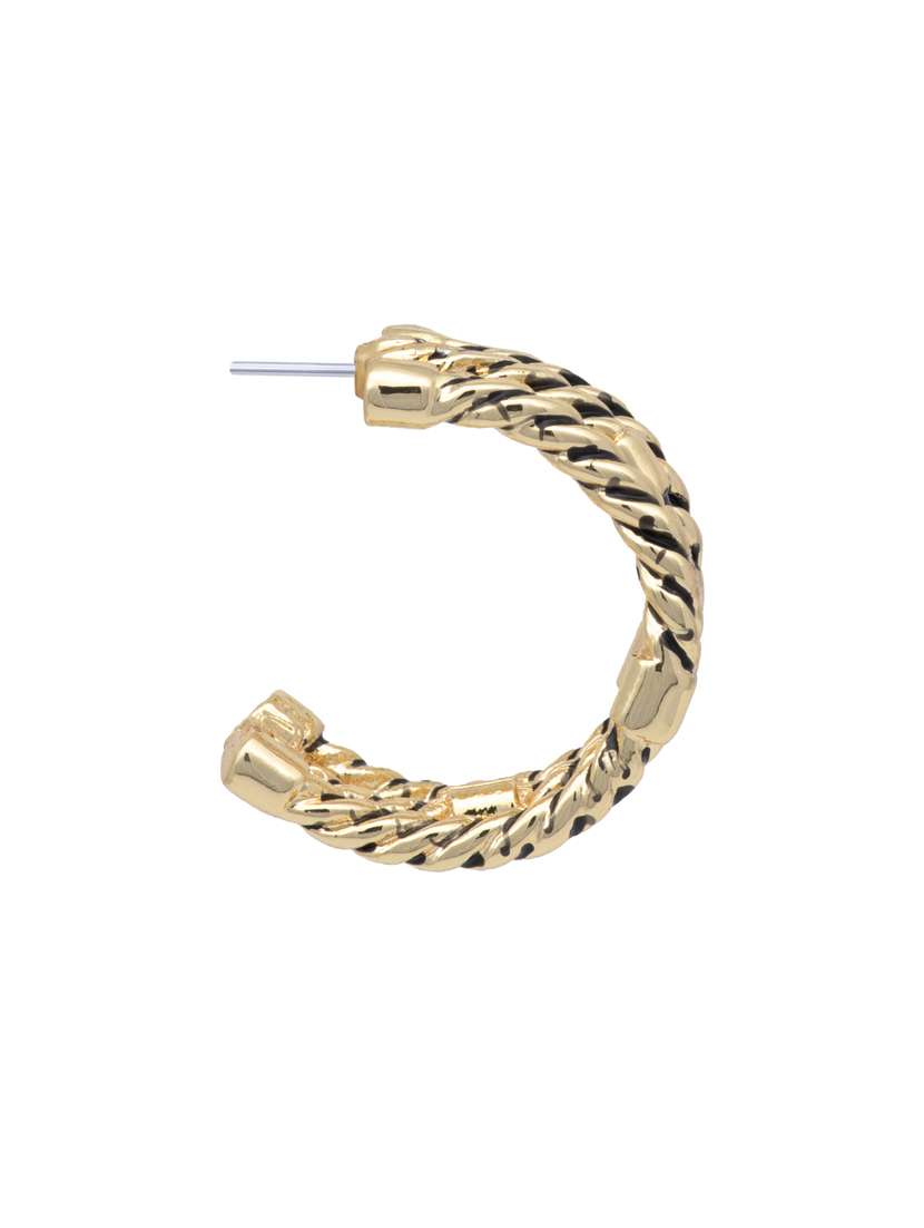 gold metal hoop earring - 17327583 - Standard Image - 3
