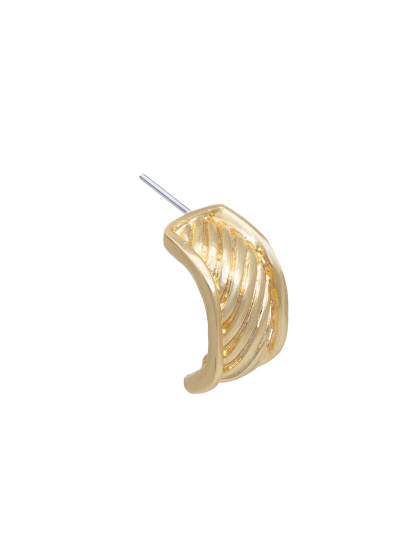 gold metal studs earring - 17327586 - Standard Image - 3