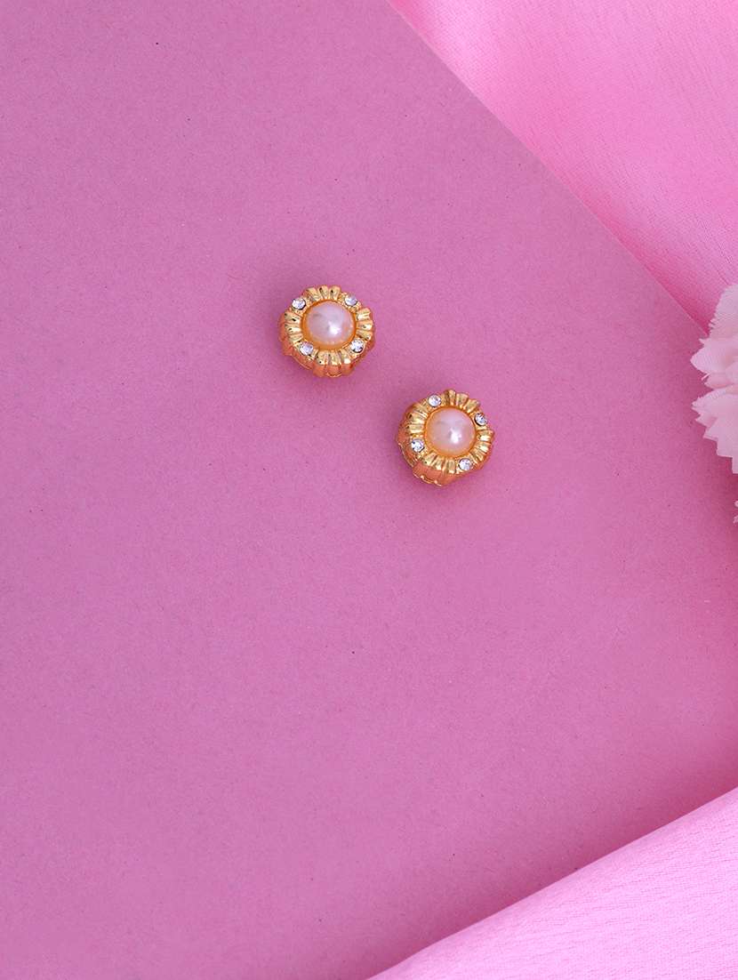 gold metal studs earring - 17327589 - Zoom Image - 0