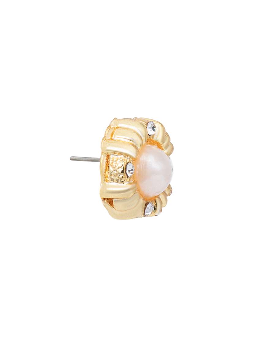 gold metal studs earring - 17327589 - Standard Image - 3