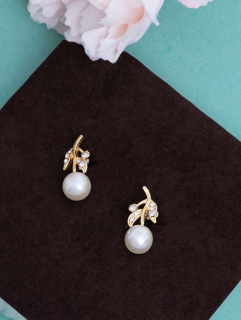 white metal studs earring - 17327590 -  Zoom Image - 0