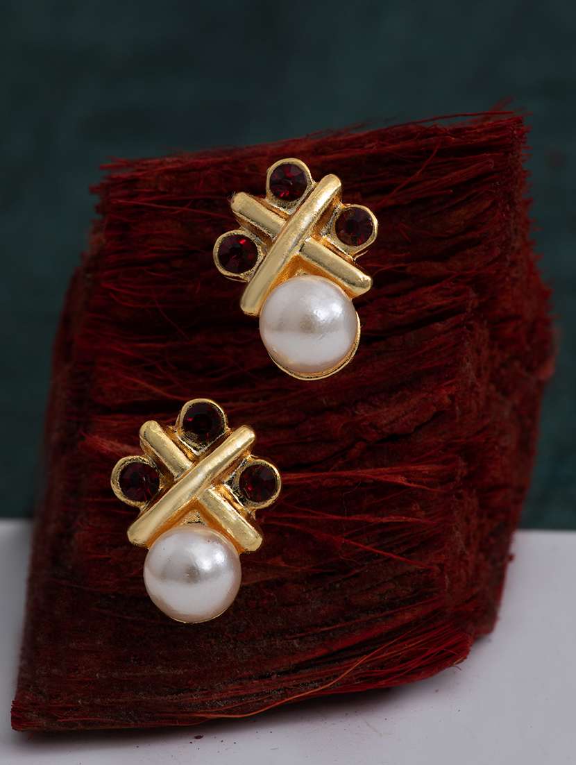 red metal studs earring