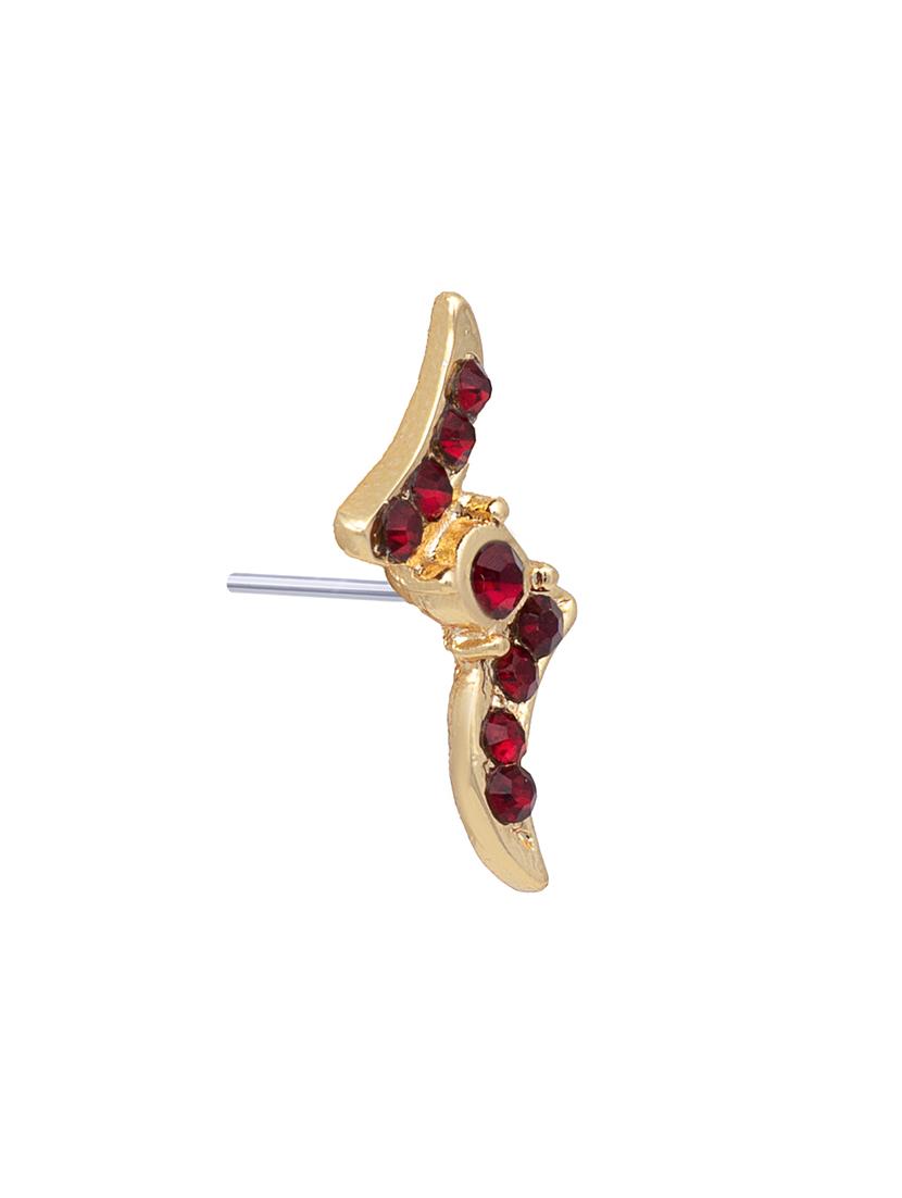 red metal studs earring - 17327597 - Standard Image - 3