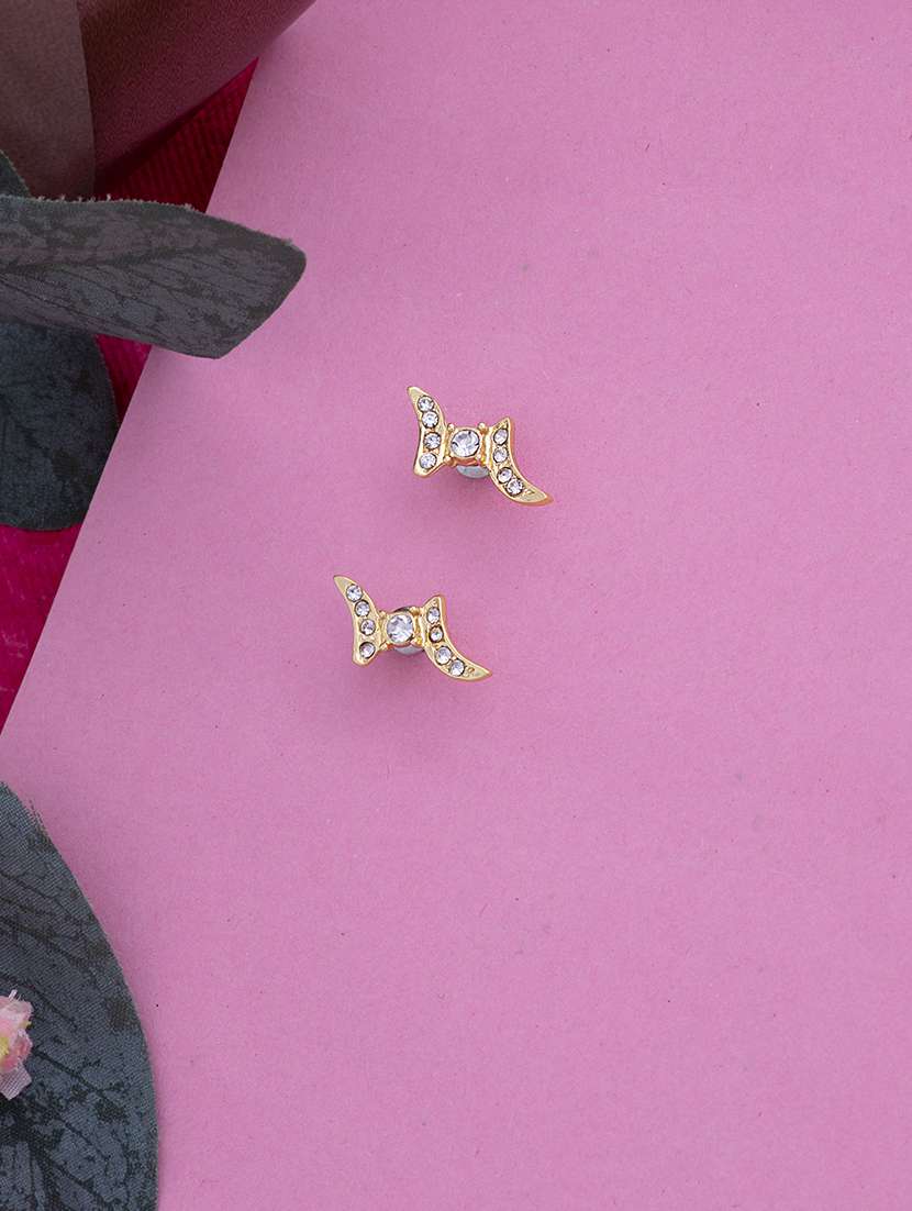 white metal studs earring