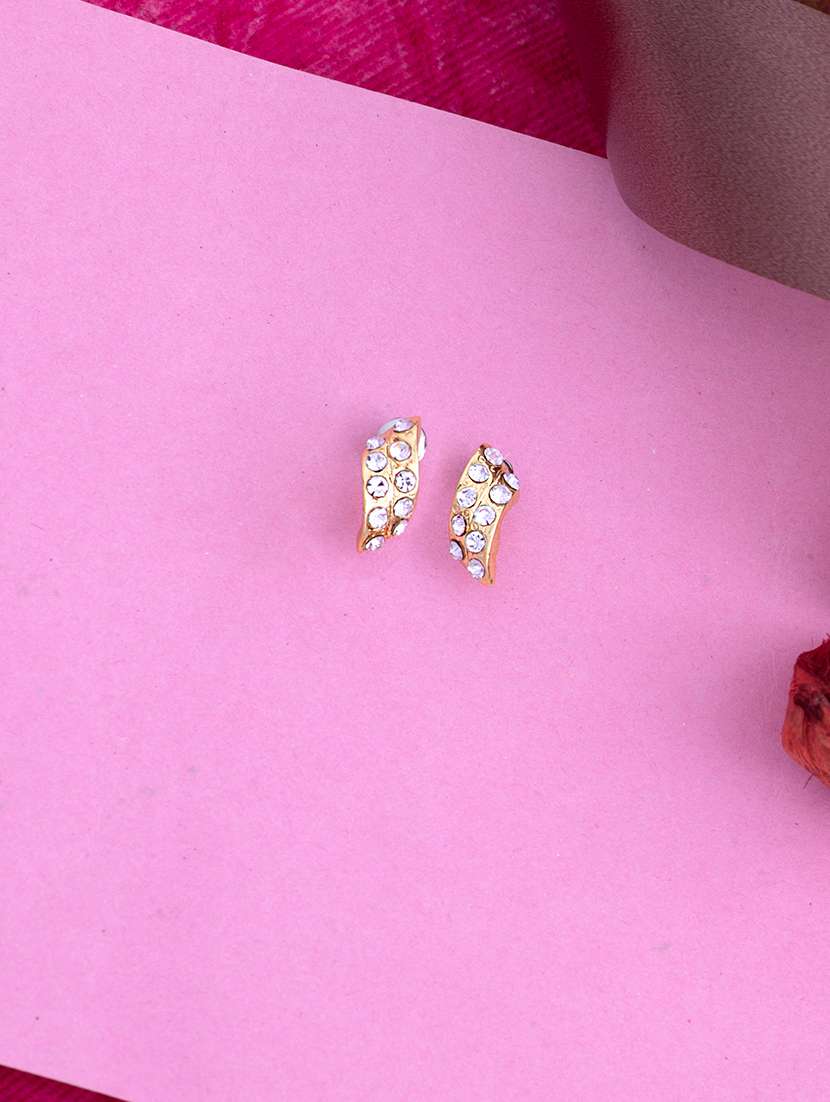 white metal studs earring