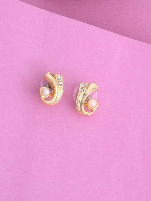white metal studs earring - 17327600 -  Standard Image - 0