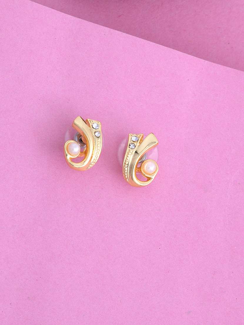 white metal studs earring