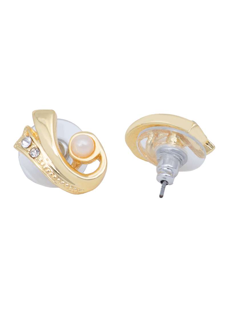 white metal studs earring - 17327600 -  Standard Image - 3