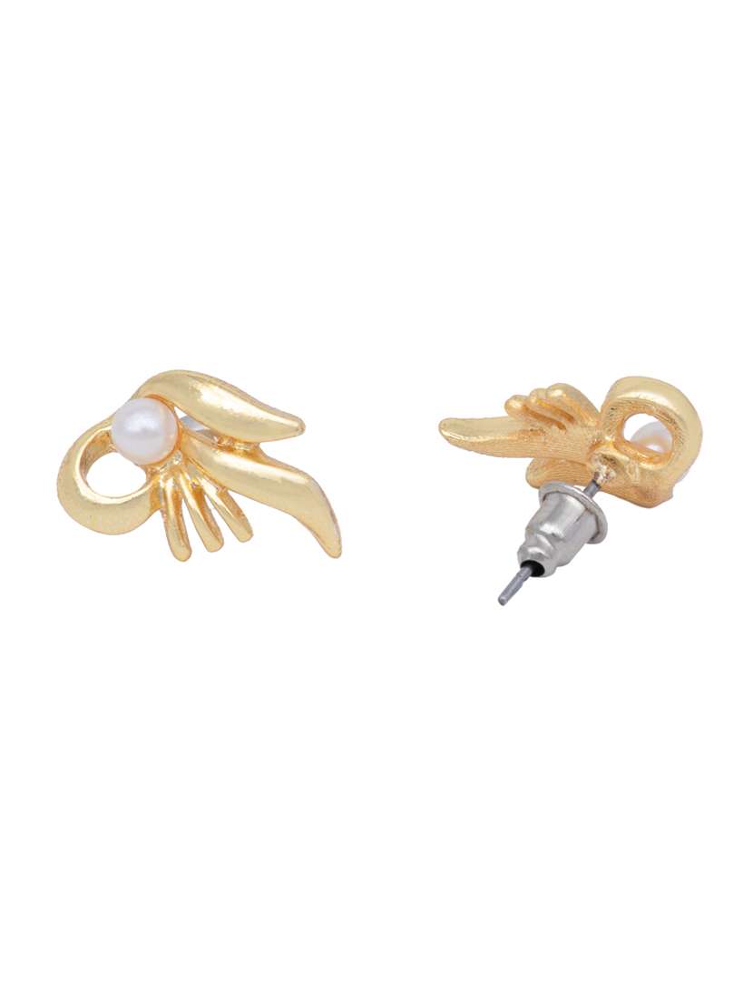 white metal studs earring - 17327601 - Standard Image - 3