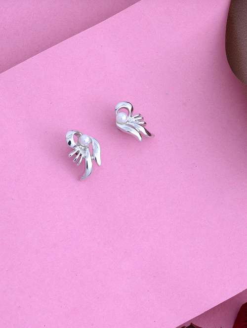 white metal studs earring - 17327602 -  Standard Image - 0