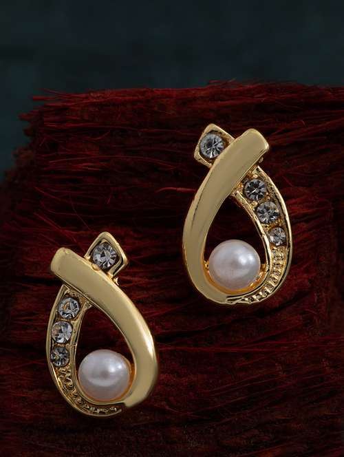 white metal studs earring - 17327606 - Standard Image - 0