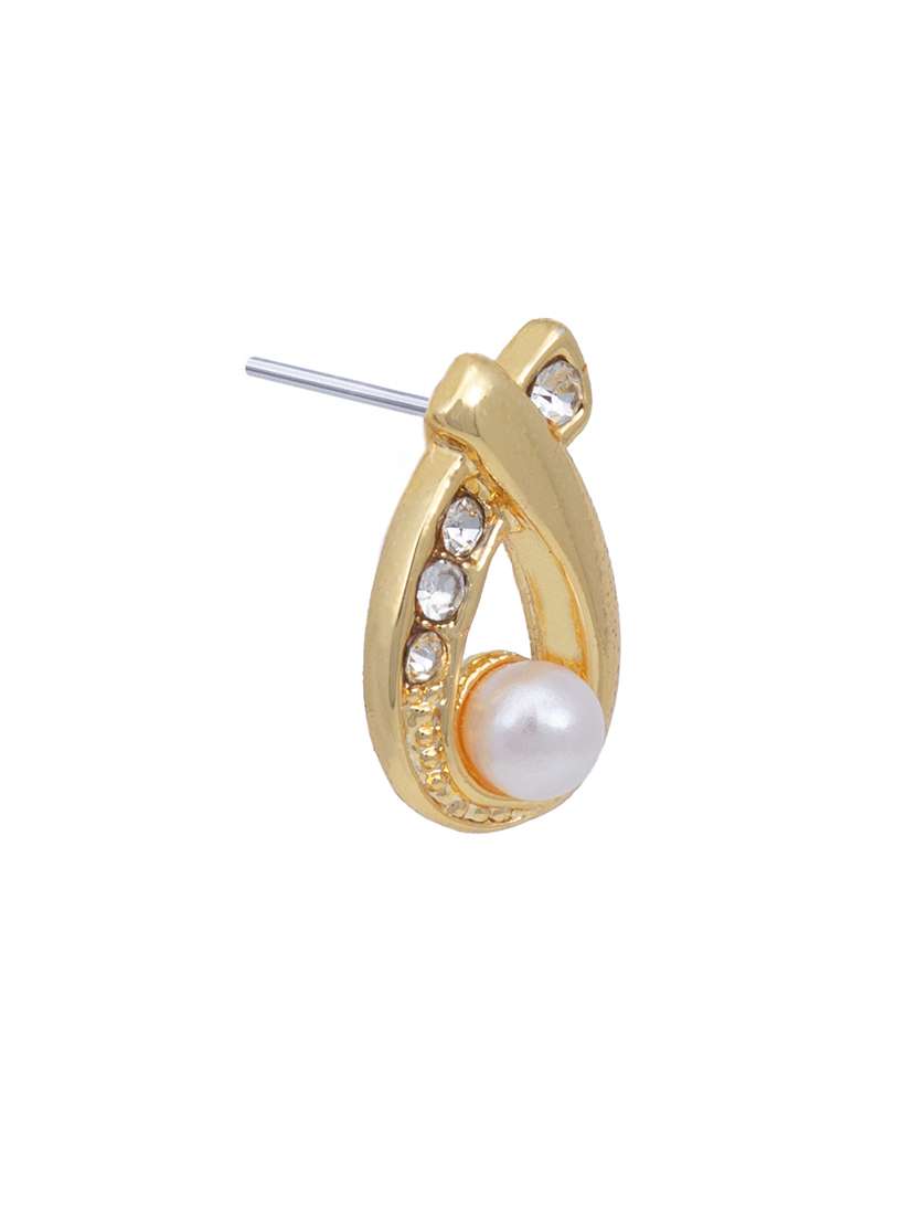 white metal studs earring - 17327606 - Standard Image - 3