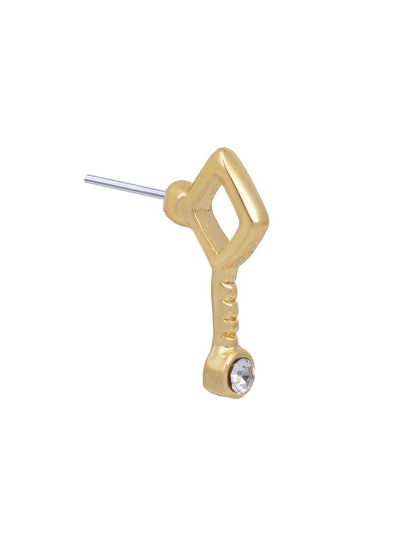 white metal studs earring - 17327618 - Standard Image - 3