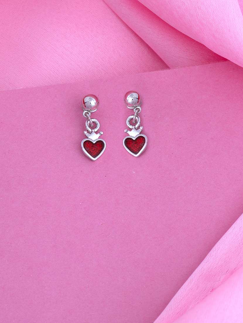 red metal drop earring