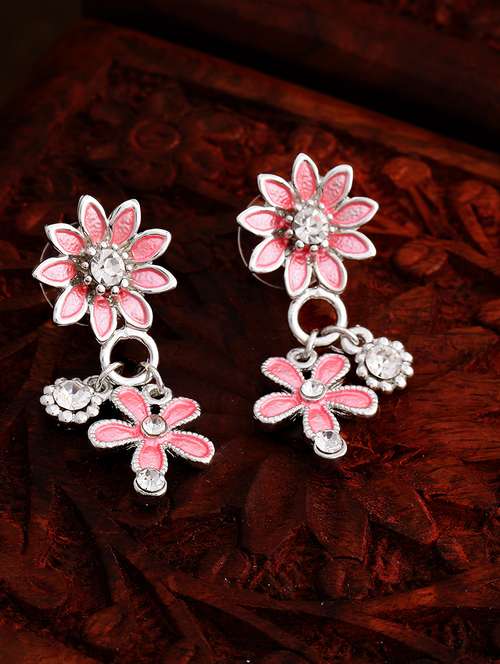 pink metal chandellier earring - 17327620 -  Standard Image - 0
