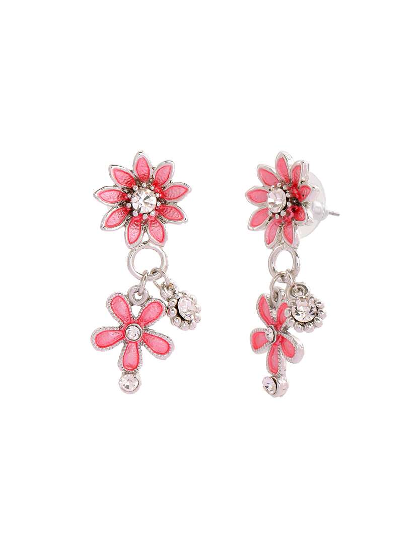 pink metal chandellier earring - 17327620 - Standard Image - 3