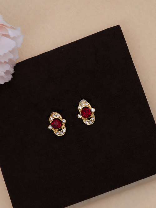 red metal studs earring - 17327625 -  Standard Image - 0