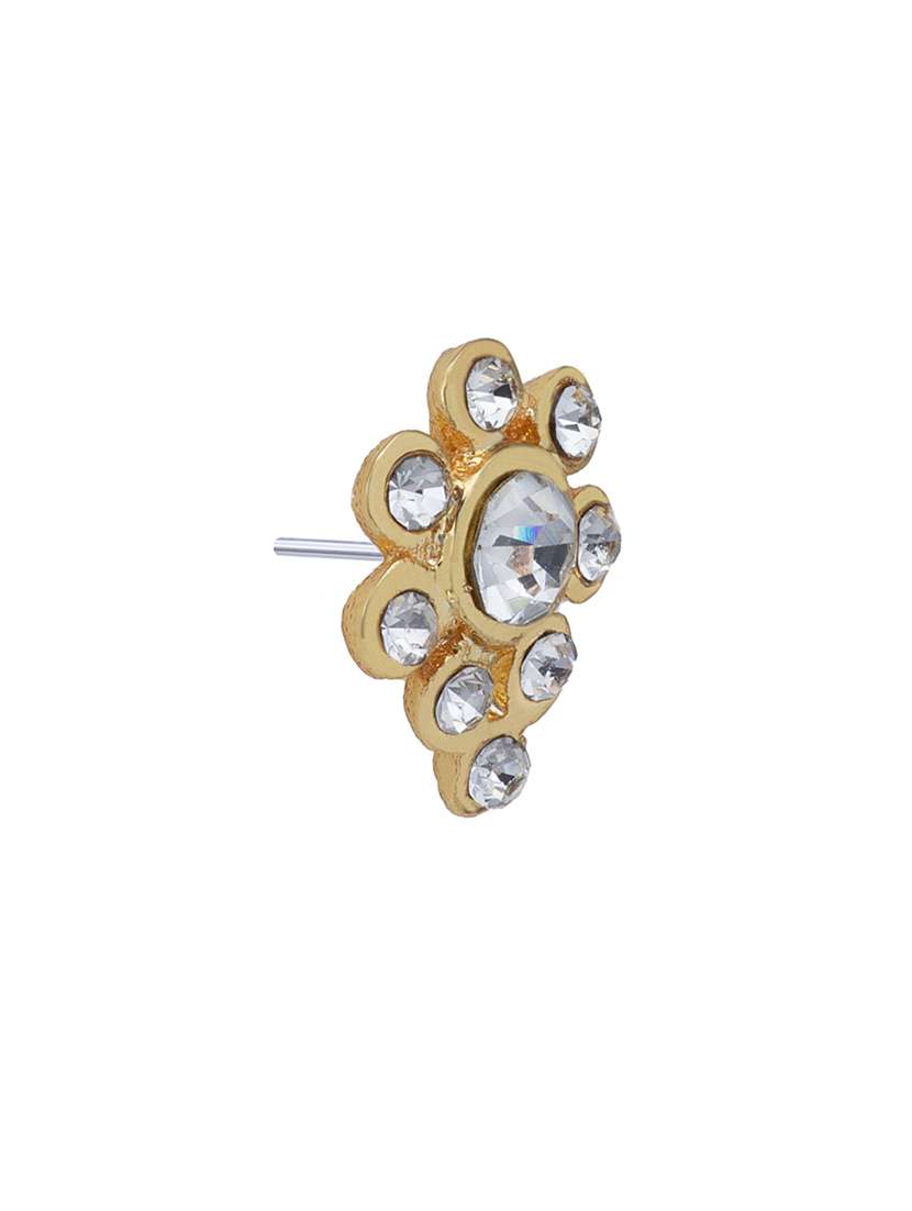 white metal studs earring - 17327630 - Standard Image - 3