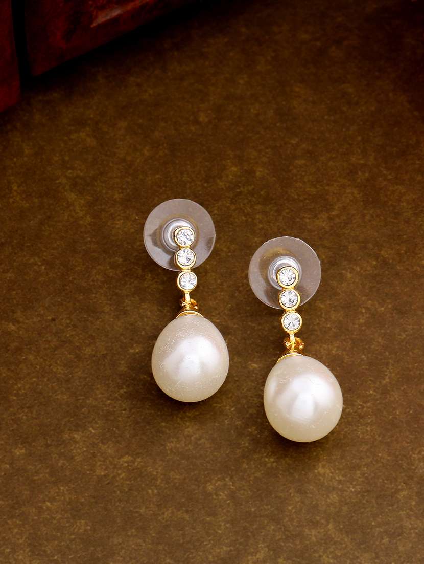 white metal drop earring