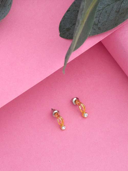 white metal studs earring - 17327644 - Standard Image - 0