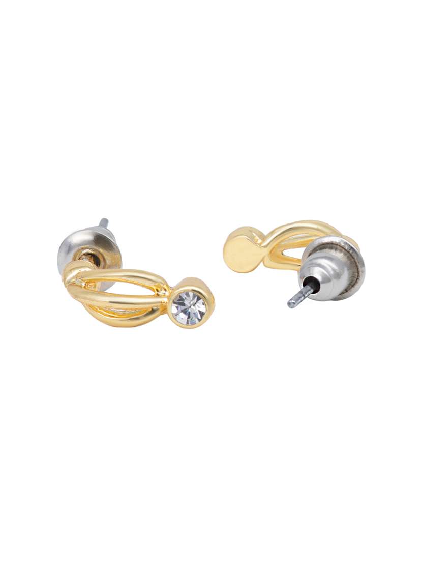 white metal studs earring - 17327644 - Standard Image - 3